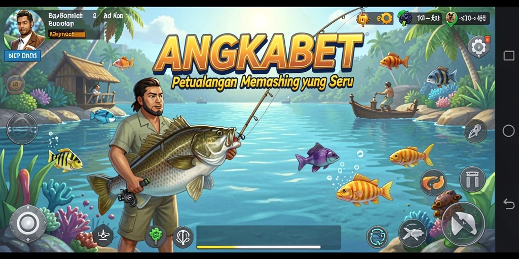 Tampilan gameplay seru dari ANGKABET dengan aksi memancing yang mendebarkan.