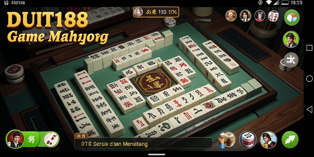 Tangkapan layar gameplay DUIT188 yang menampilkan aksi Mahjong seru.