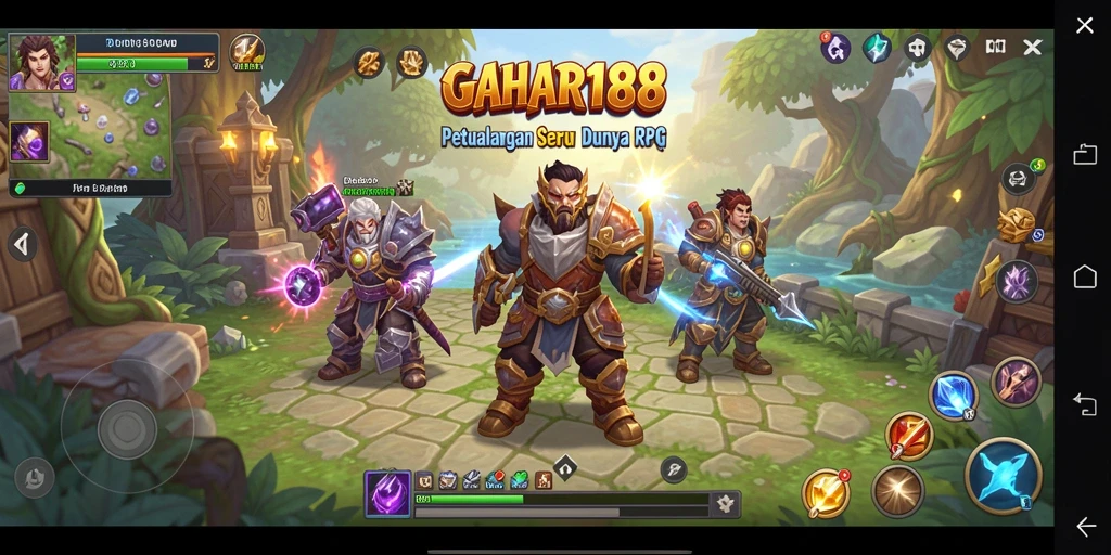 Tampilan gameplay menarik dari GAHAR188 yang menampilkan petualangan RPG.