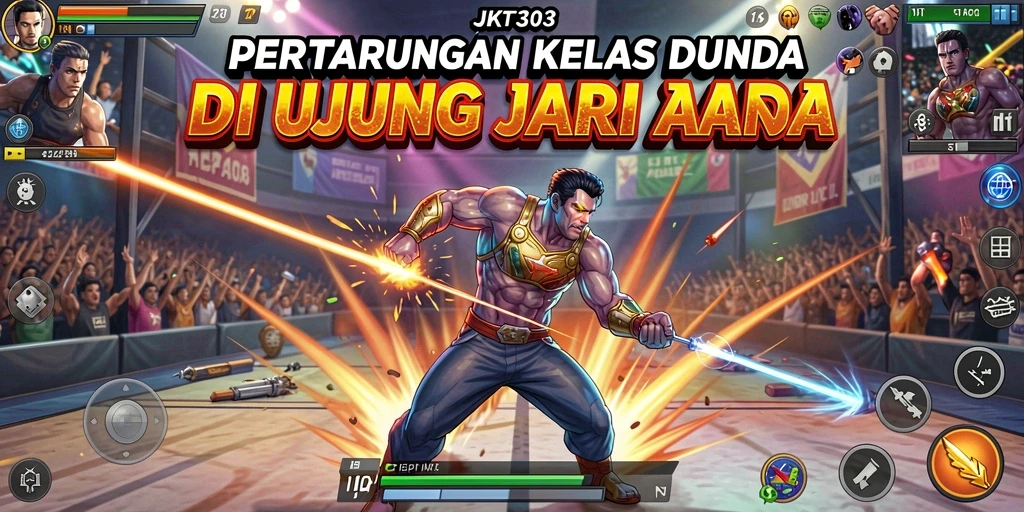 Tampilan seru pertarungan dalam JKT303 dengan grafis yang menawan.