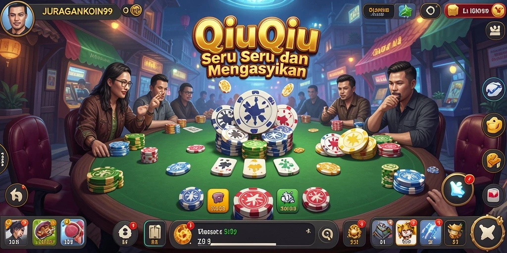 Gameplay JURAGANKOIN99 yang seru dengan kombinasi kartu QiuQiu.