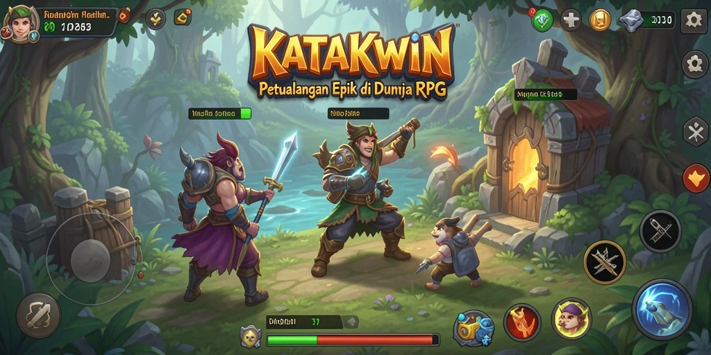 Tampilan gameplay RPG KATAKWIN yang menawan dan mendebarkan.