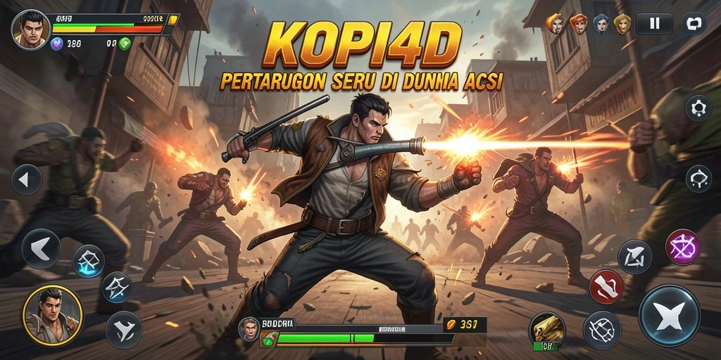 Tampilan aksi seru dalam KOPI4D saat bertarung.