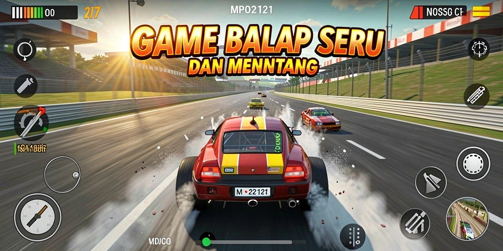 Tampilan gameplay seru dari MPO2121 dalam balapan yang menantang.