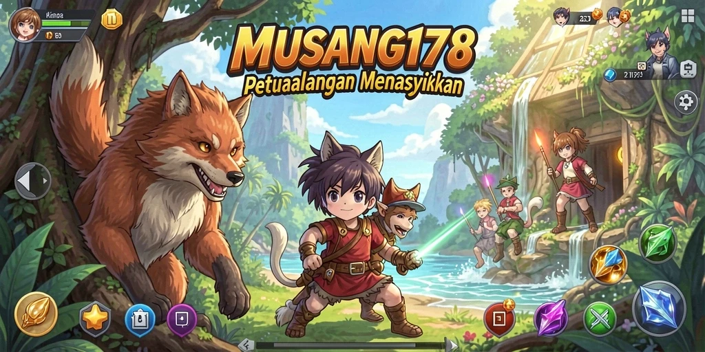 Screenshot dari gameplay MUSANG178 yang penuh aksi dan karakter Anime.