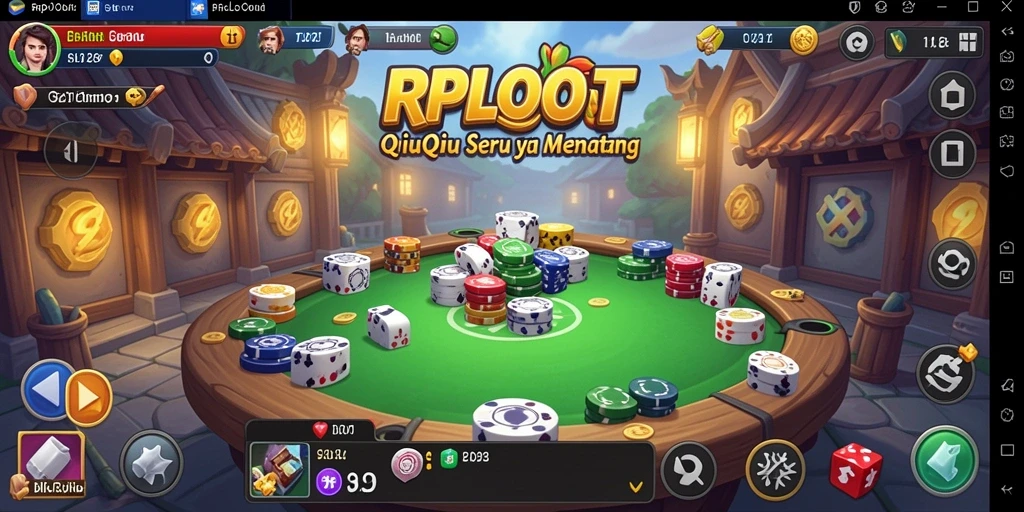 Tampilan gameplay seru dari RPLOOT dengan kartu QiuQiu.