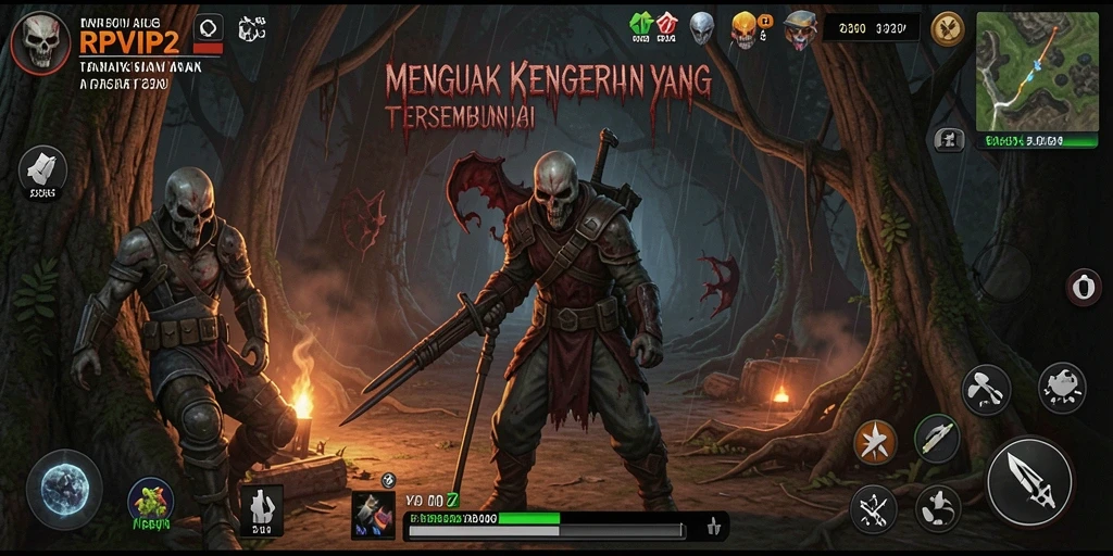 Screenshot tampilan gameplay menakutkan dalam RPVIP2.