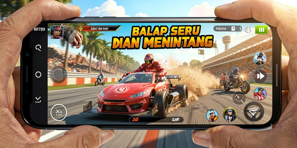 Gameplay RR789 yang penuh aksi dan kecepatan dalam balapan.