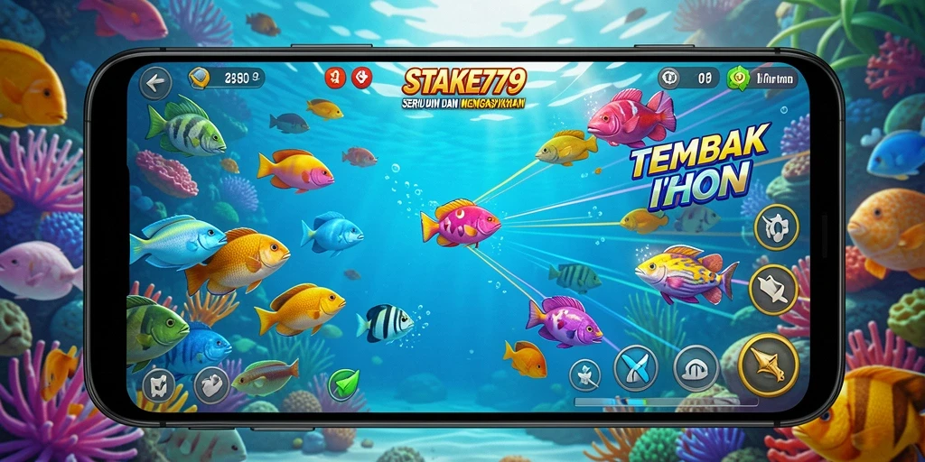 Screenshot gameplay STAKE779 yang menunjukkan aksi menembak ikan.