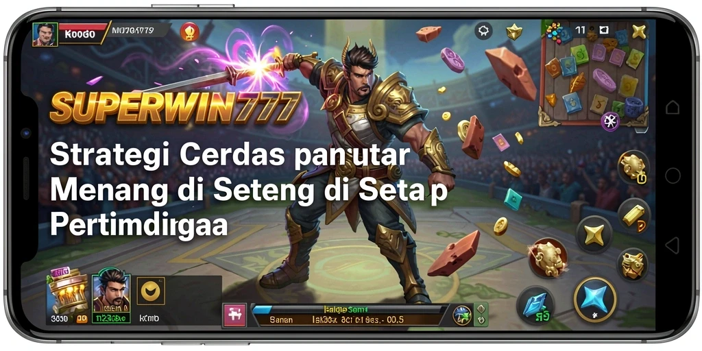Tangkapan layar gameplay SUPERWIN777, menunjukkan pertempuran strategis yang seru.