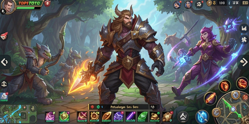Tampilan gameplay seru dalam TOP1TOTO dengan karakter dan monster yang menakjubkan.