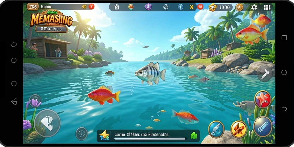 Tangkapan ikan besar dalam gameplay ZK6 yang mendebarkan.
